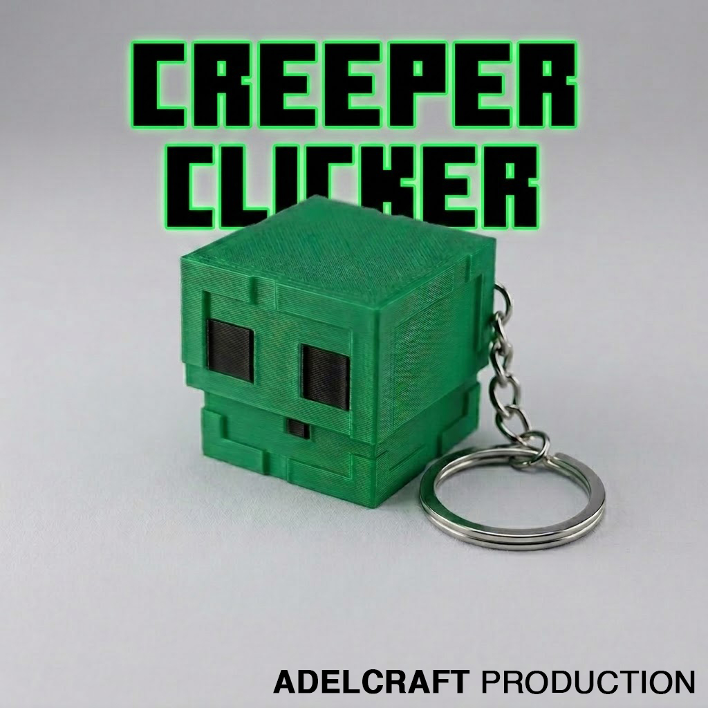 Ktmstore - Minecraft fanart Head Creeper Fidget Clicker Keychain Mechanical Switch Keyboard ASMR