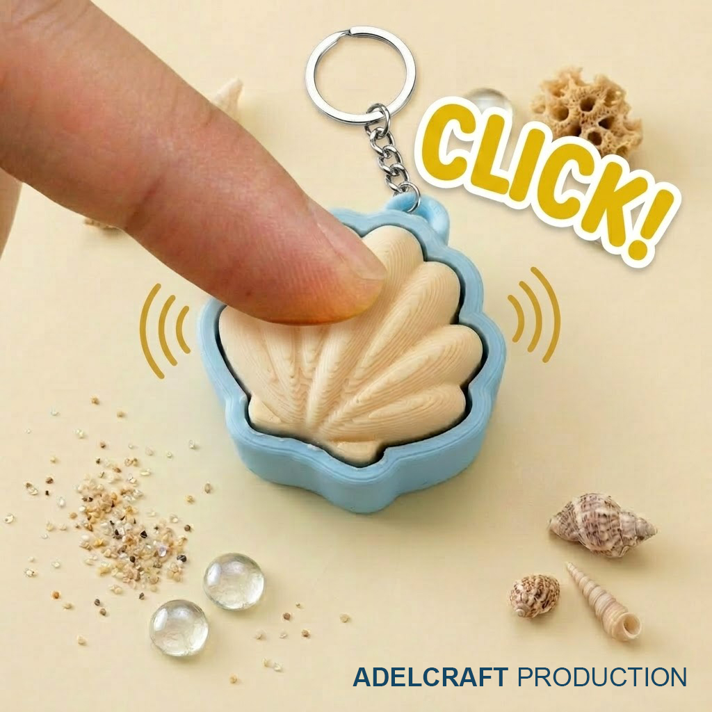 Ktmstore - Shell Sea Clicker Fidget Gantungan Kunci Mechanical Keyboard Kerang laut 3D ASMR