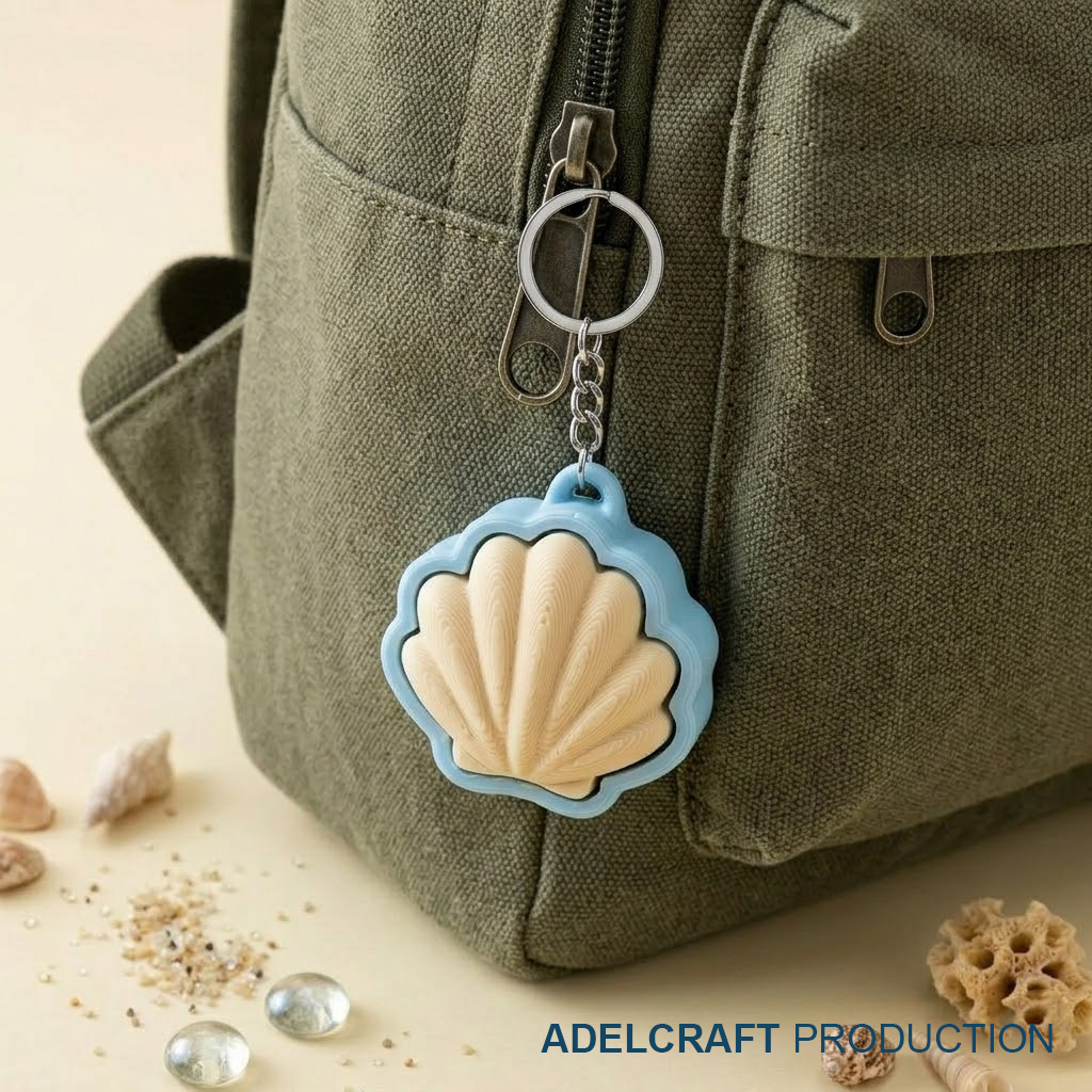 Ktmstore - Shell Sea Clicker Fidget Gantungan Kunci Mechanical Keyboard Kerang laut 3D ASMR