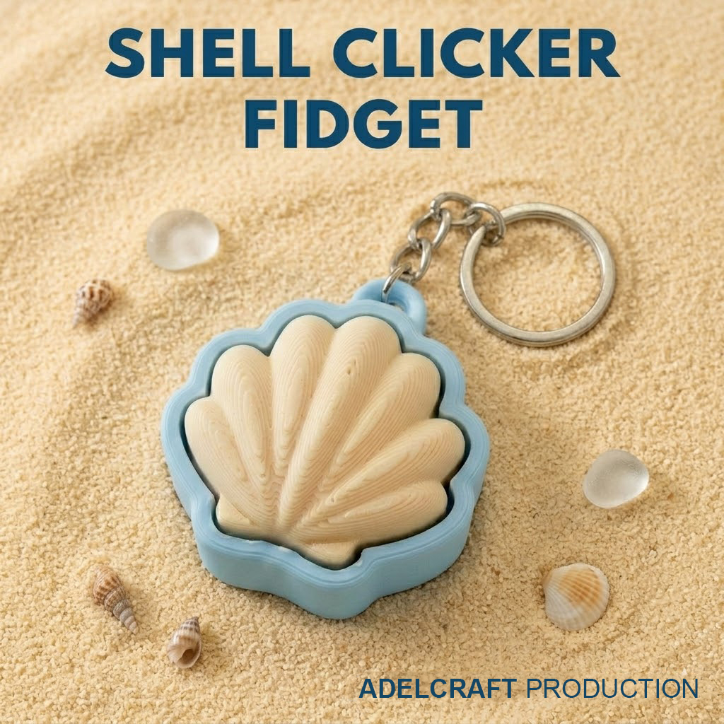 Ktmstore - Shell Sea Clicker Fidget Gantungan Kunci Mechanical Keyboard Kerang laut 3D ASMR