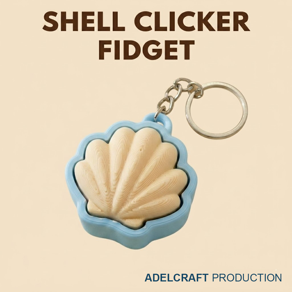 Ktmstore - Shell Sea Clicker Fidget Gantungan Kunci Mechanical Keyboard Kerang laut 3D ASMR