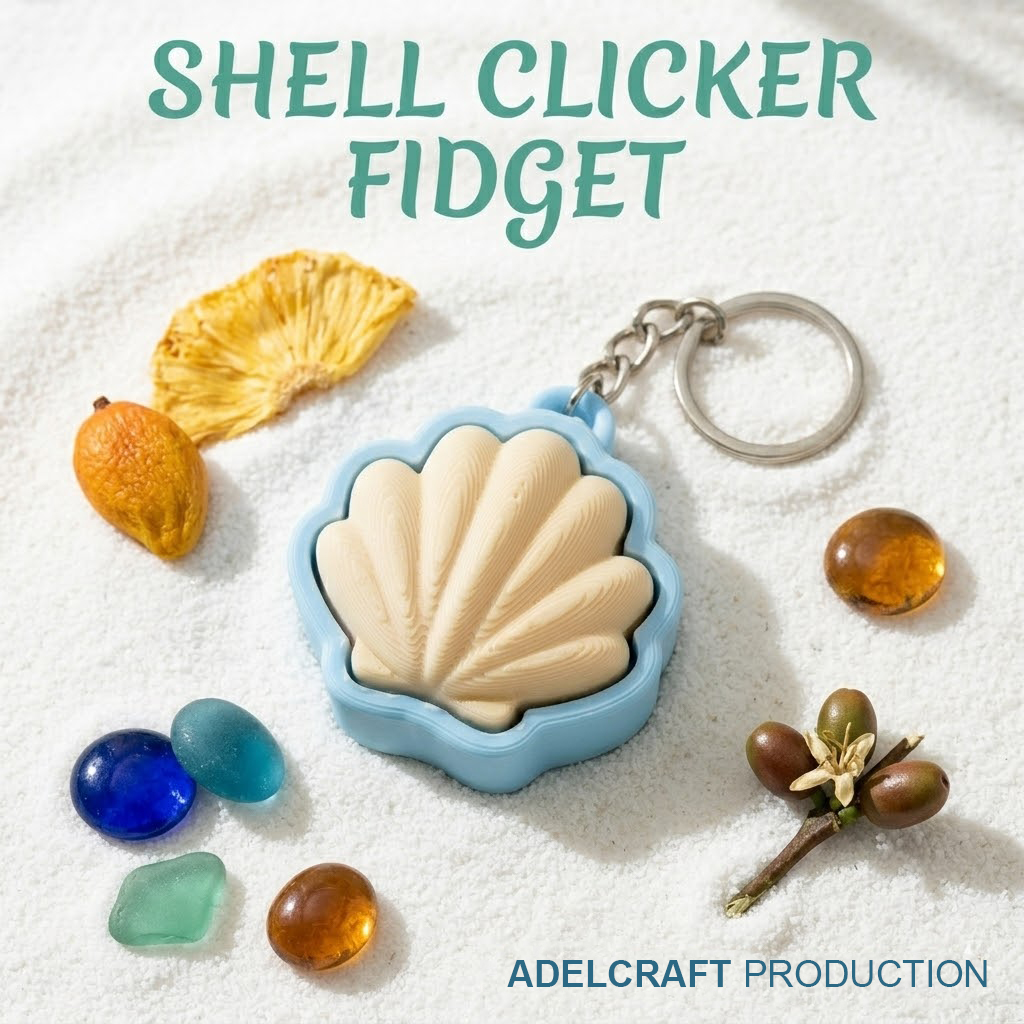 Ktmstore - Shell Sea Clicker Fidget Gantungan Kunci Mechanical Keyboard Kerang laut 3D ASMR