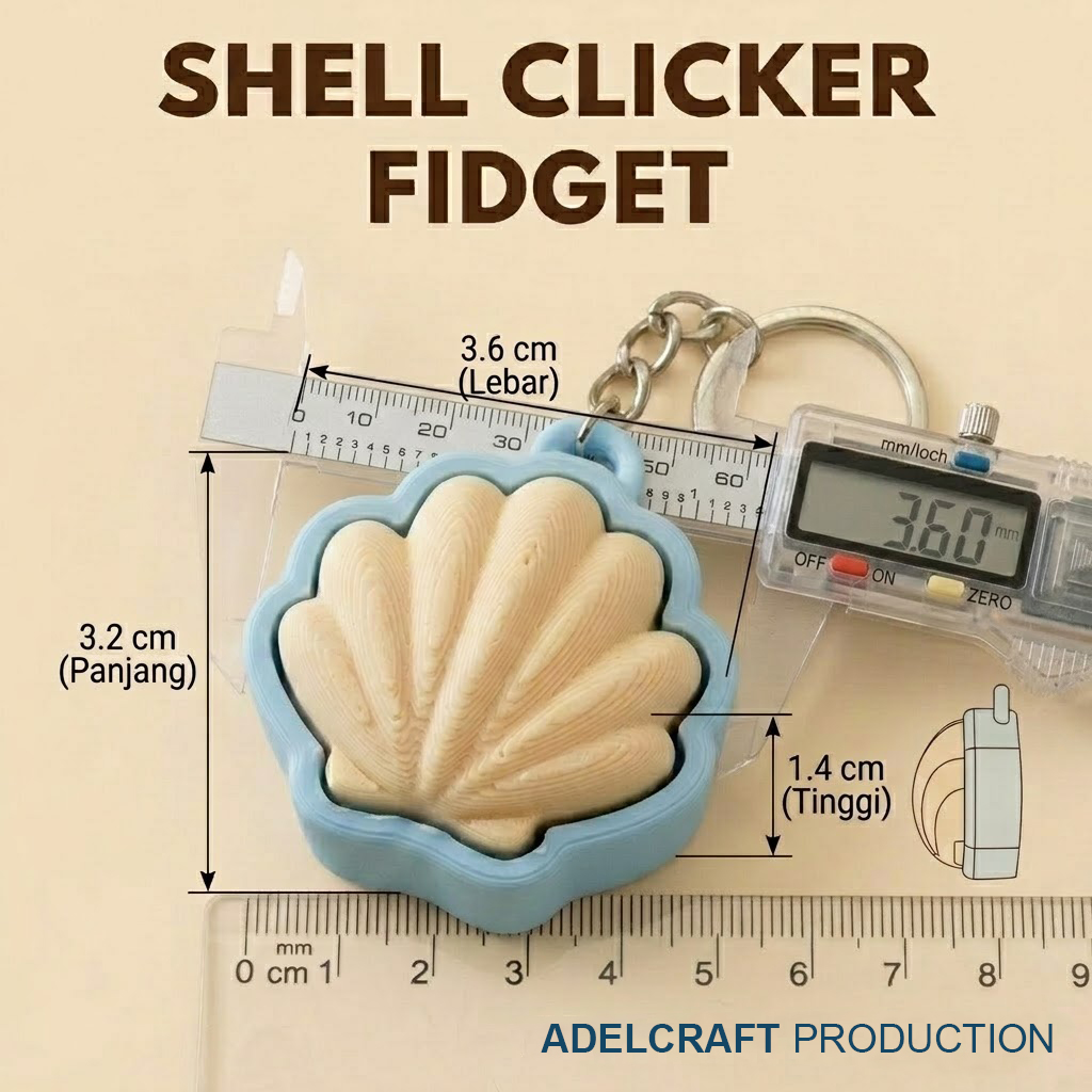 Ktmstore - Shell Sea Clicker Fidget Gantungan Kunci Mechanical Keyboard Kerang laut 3D ASMR