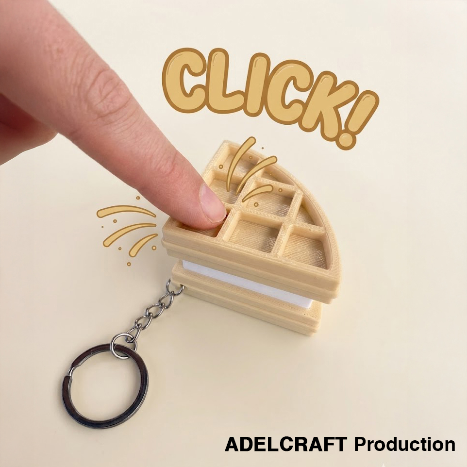 Ktmstore - Wafer Waffle Ice Cream Clicker Fidget Gantungan Kunci Mechanical Keyboard 3D ASMR