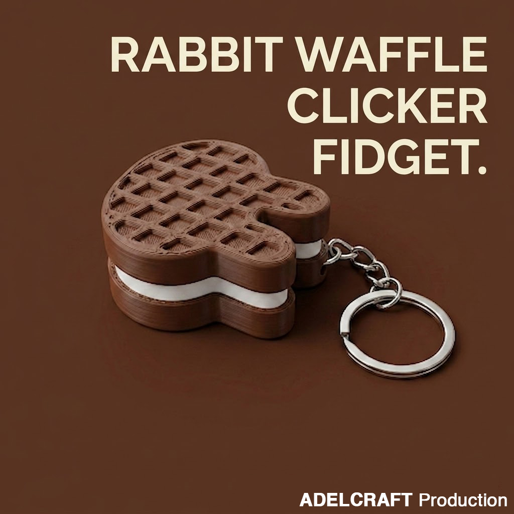 Ktmstore - Rabbit Waffle Wafer Kelinci Coklat Clicker Fidget Gantungan Kunci Mechanical Keyboard 3D ASMR