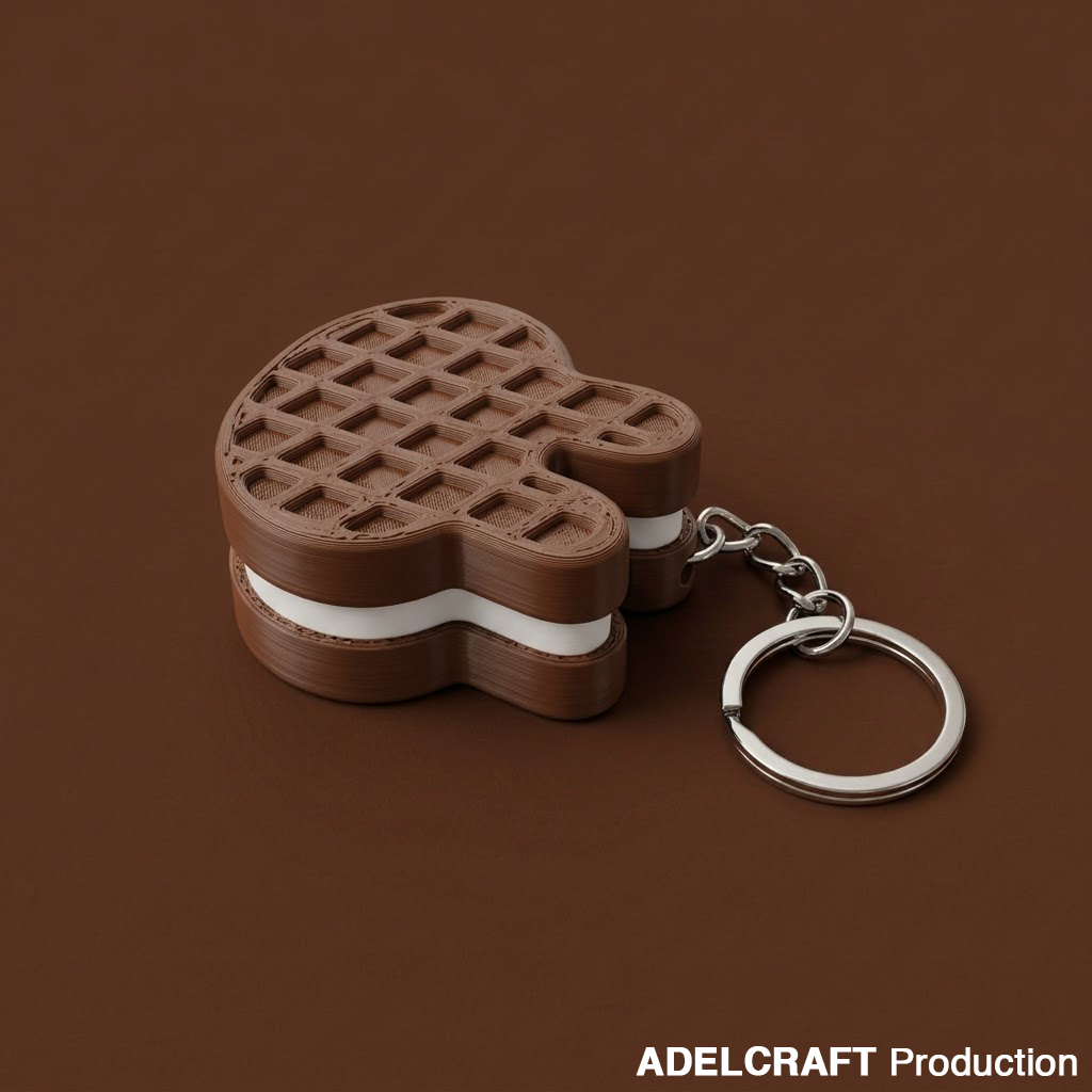 Ktmstore - Rabbit Waffle Wafer Kelinci Coklat Clicker Fidget Gantungan Kunci Mechanical Keyboard 3D ASMR