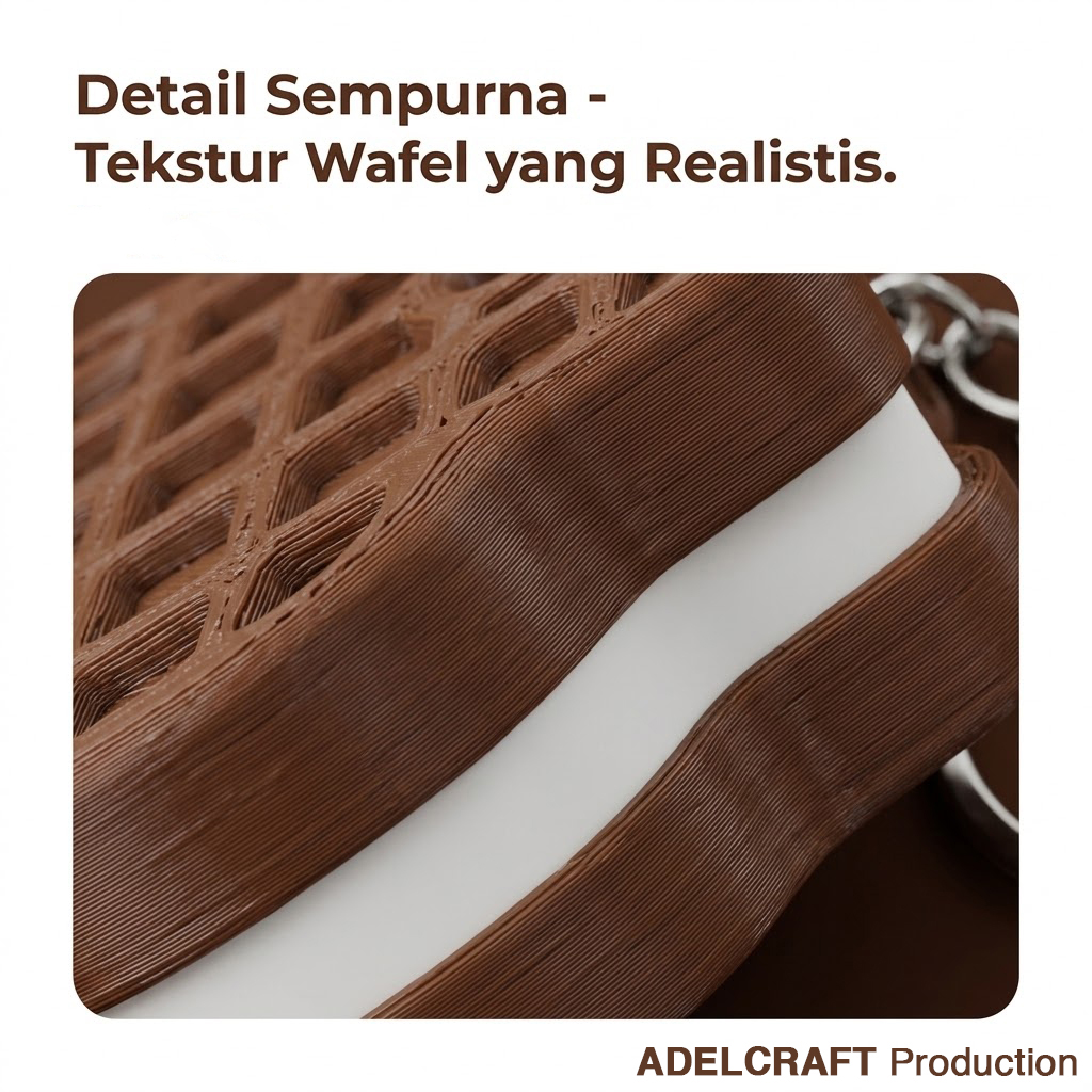 Ktmstore - Rabbit Waffle Wafer Kelinci Coklat Clicker Fidget Gantungan Kunci Mechanical Keyboard 3D ASMR
