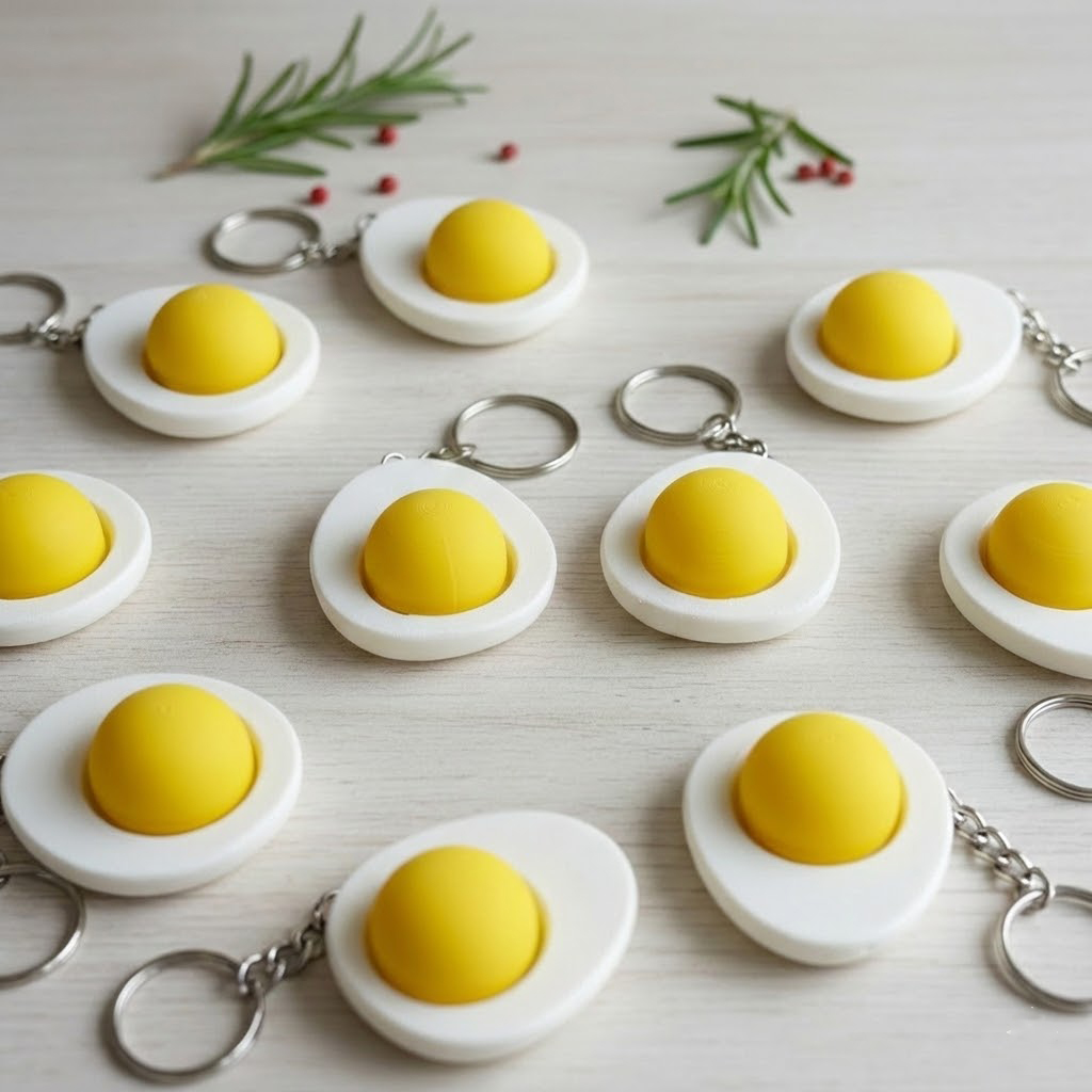 Ktmstore - Egg Clicker Fidget Gantungan Kunci Mechanical Keyboard Keycap Telur 3D ASMR Clicky