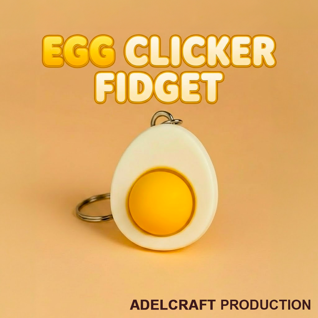 Ktmstore - Egg Clicker Fidget Gantungan Kunci Mechanical Keyboard Keycap Telur 3D ASMR Clicky
