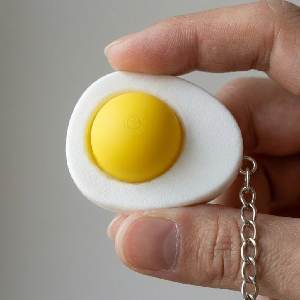 Ktmstore - Egg Clicker Fidget Gantungan Kunci Mechanical Keyboard Keycap Telur 3D ASMR Clicky