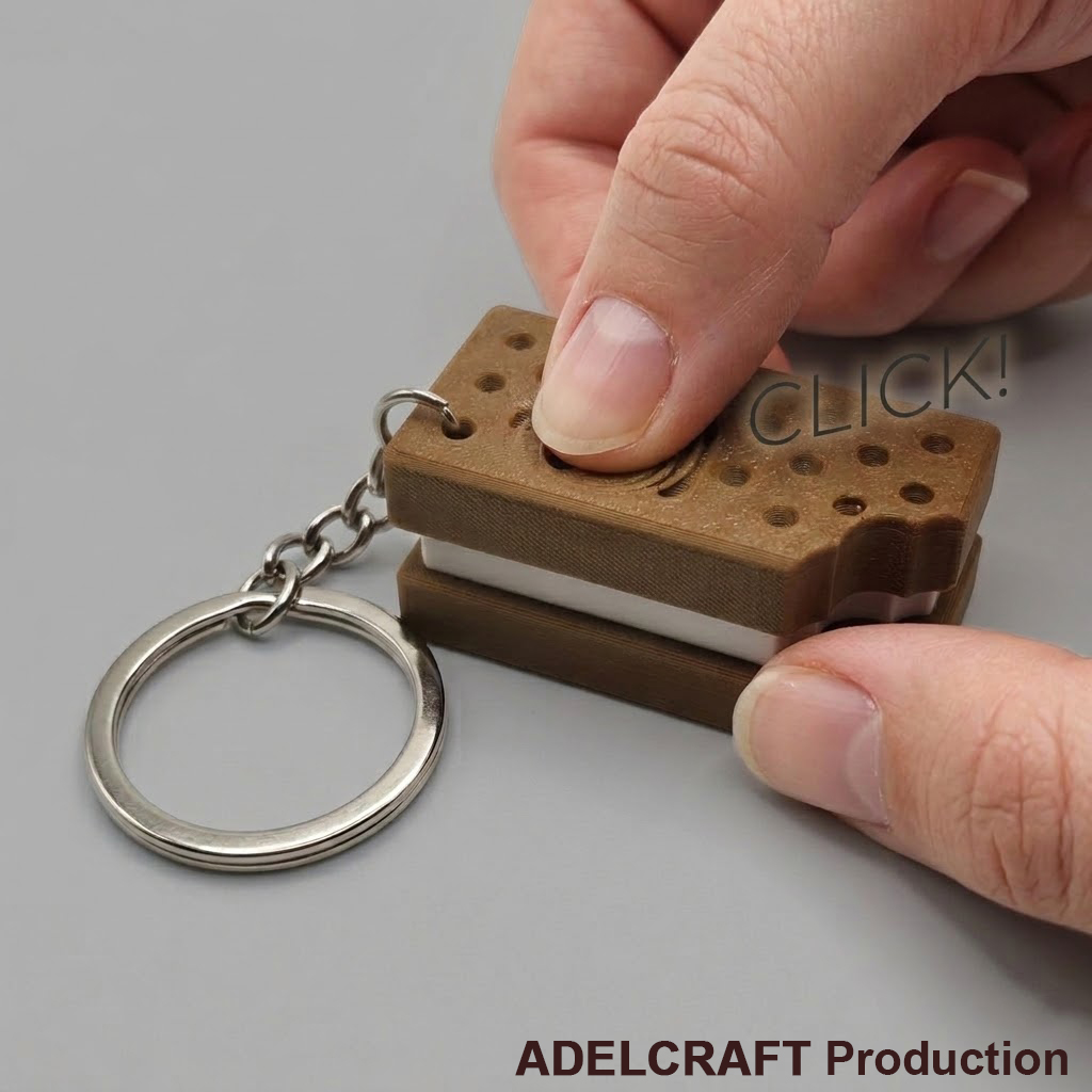 Ktmstore - Biskuit Clicker Fidget Gantungan Kunci Mechanical Keyboard Keycap Biscuit 3D ASMR Clicky