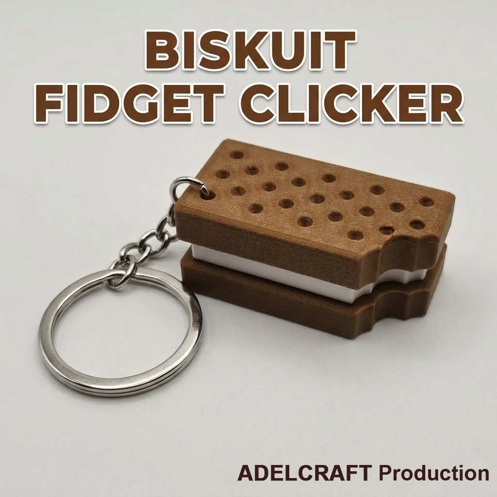 Ktmstore - Biskuit Clicker Fidget Gantungan Kunci Mechanical Keyboard Keycap Biscuit 3D ASMR Clicky