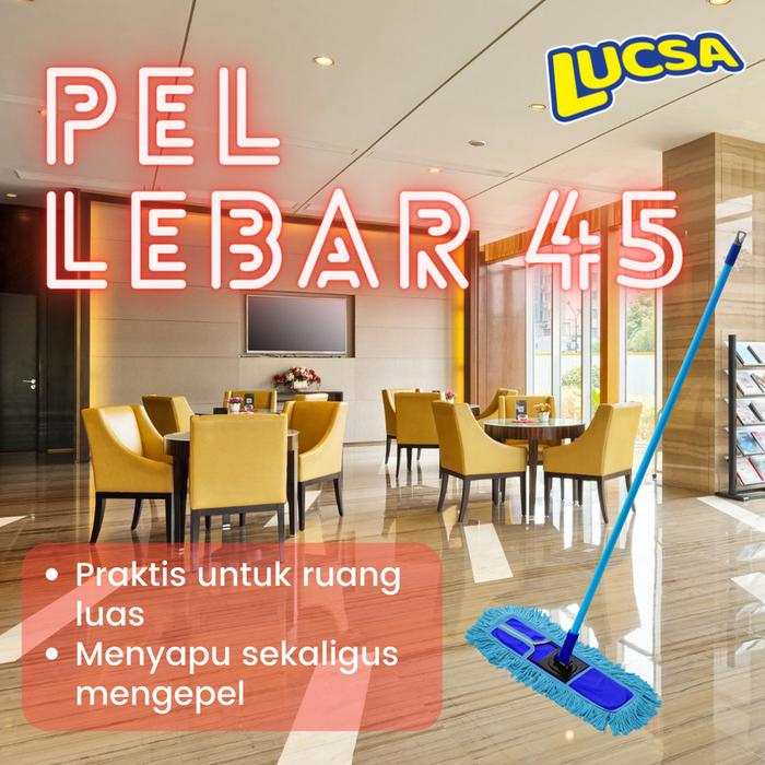 Pel Lebar 45cm Alat Pel Sapu Lantai Lobby Set Dust Mop Lucsa LM-150
