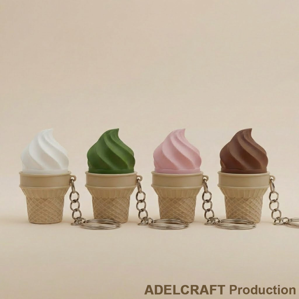 Ktmstore - Ice Cream Clicker Fidget Gantungan Kunci Mechanical Keyboard Keycap Es Krim 3D ASMR Clicky