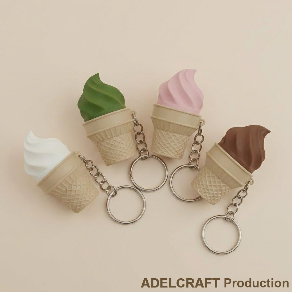 Ktmstore - Ice Cream Clicker Fidget Gantungan Kunci Mechanical Keyboard Keycap Es Krim 3D ASMR Clicky