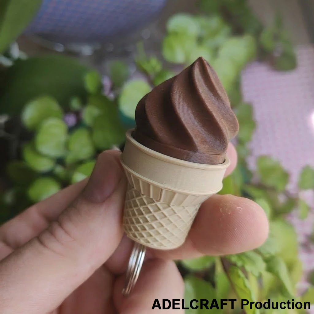 Ktmstore - Ice Cream Clicker Fidget Gantungan Kunci Mechanical Keyboard Keycap Es Krim 3D ASMR Clicky