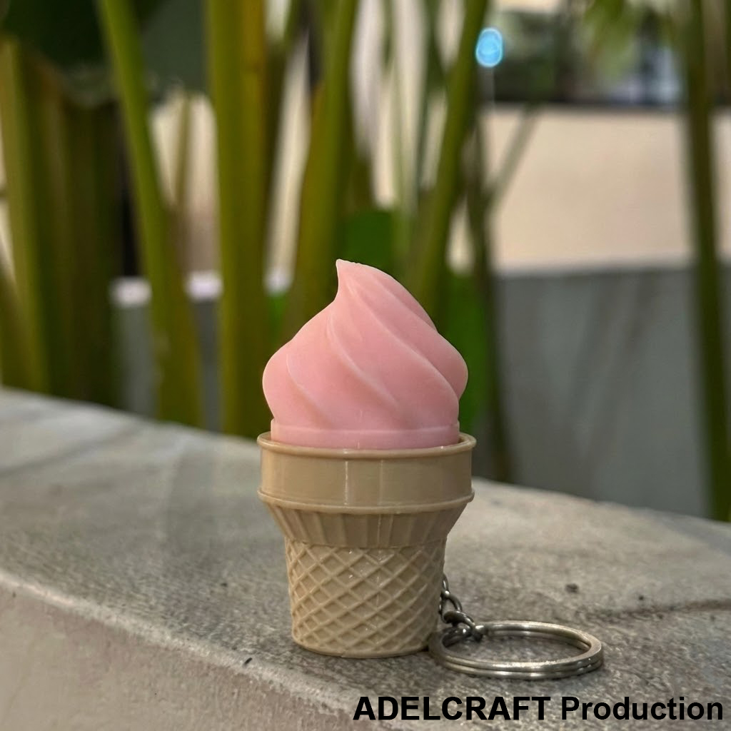 Ktmstore - Ice Cream Clicker Fidget Gantungan Kunci Mechanical Keyboard Keycap Es Krim 3D ASMR Clicky