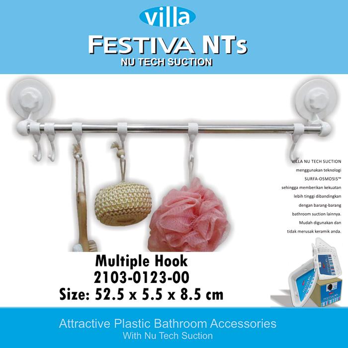 Gantungan Handuk Premium Multiple Hook Gantungan WC Villa Nutech 0123