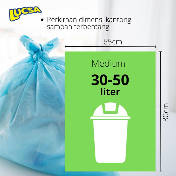 Kantong Sampah M 30-50L Plastik Sampah Bin Liner Garbage Bag Lucsa 240
