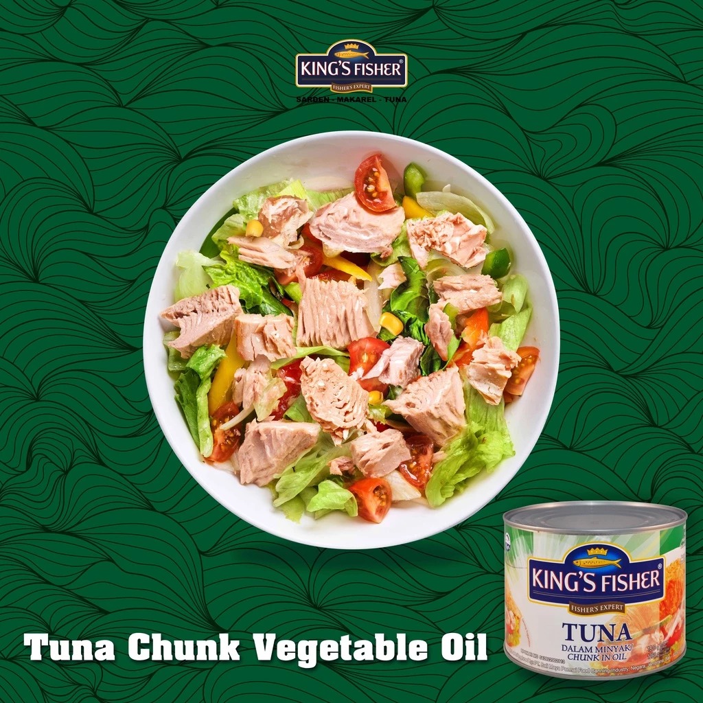 King's Fisher Tuna Minyak Nabati Tuna in Oil Daging Tuna Makanan Kaleng 1800 gr