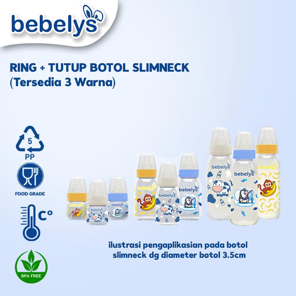 Bebelys Ring + Tutup Botol Susu Slimneck 3.5cm BPA Free 3 Warna Aksesoris Botol Bayi