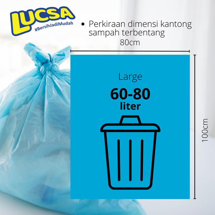 Kantong Sampah L 60-80L Plastik Sampah Bin Liner Garbage Bag Lucsa 250
