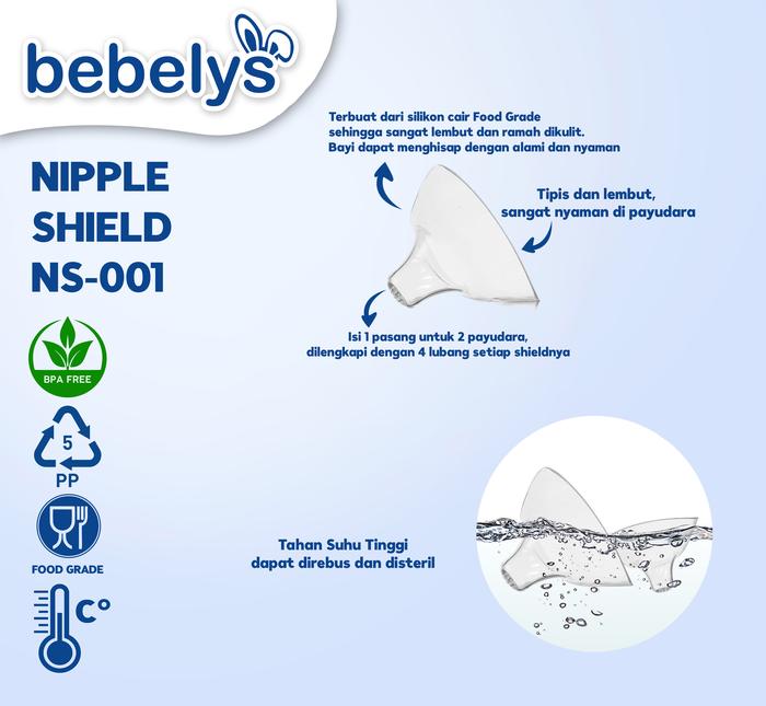 Nipple Shield Silikon Pelindung Puting menyusui NS-001 Bebelys