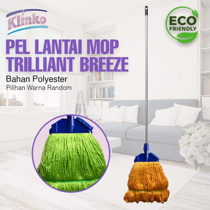 Alat Pel Lantai Mop Jepit Triliant Breeze pel benang Poliester Klinko