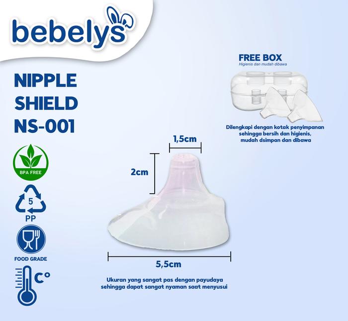 Nipple Shield Silikon Pelindung Puting menyusui NS-001 Bebelys