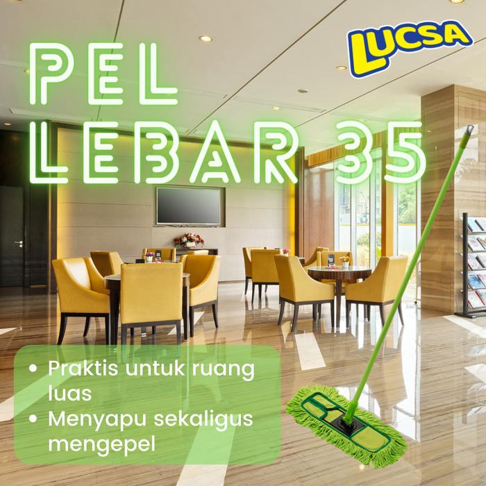 Pel Lebar 35cm Alat Pel Sapu Lantai Lobby Set Dust Mop Lucsa LM-170