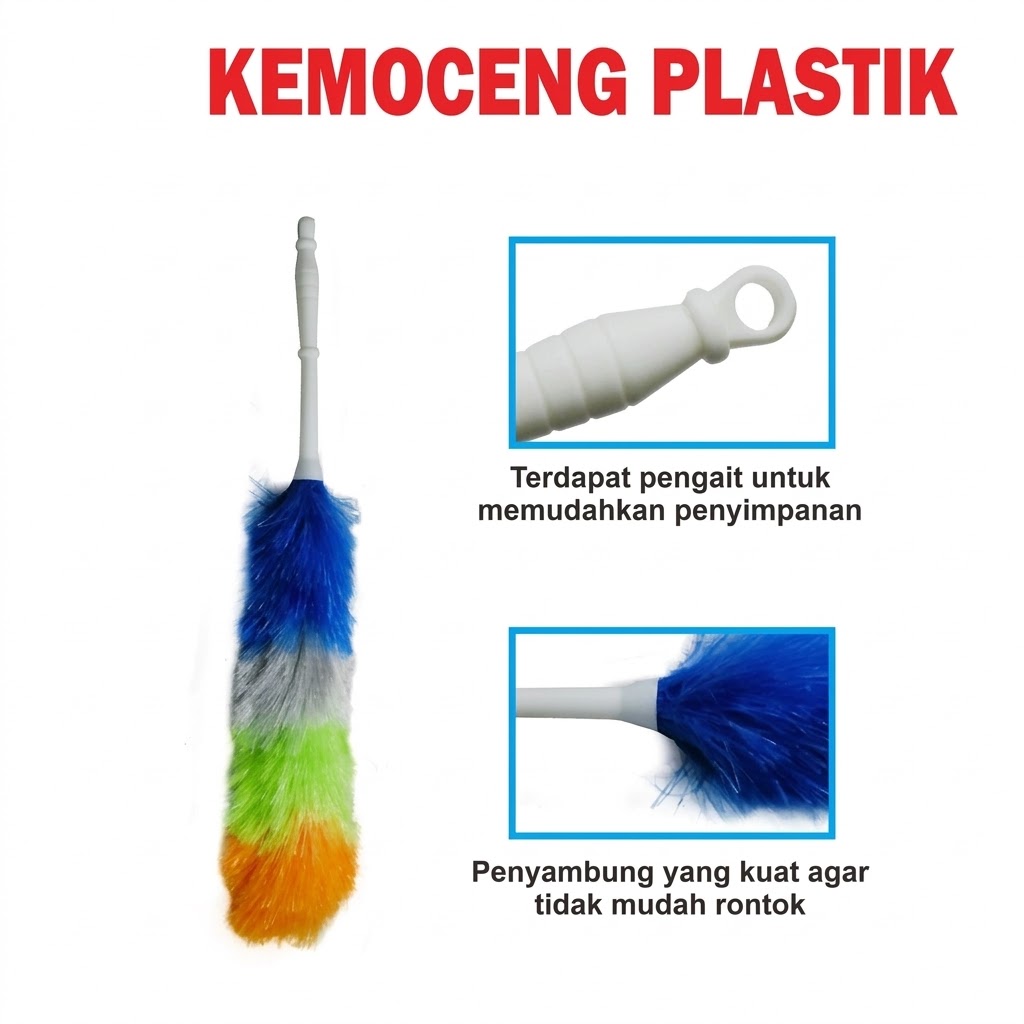 kemoceng tali rafia dragon kemucing plastik besar Taiwan duster Sulak Bulu Plastik Pembersih Debu Dust Cleaner KM857