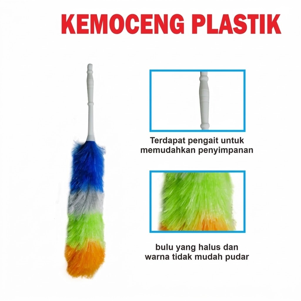 kemoceng tali rafia dragon kemucing plastik besar Taiwan duster Sulak Bulu Plastik Pembersih Debu Dust Cleaner KM857