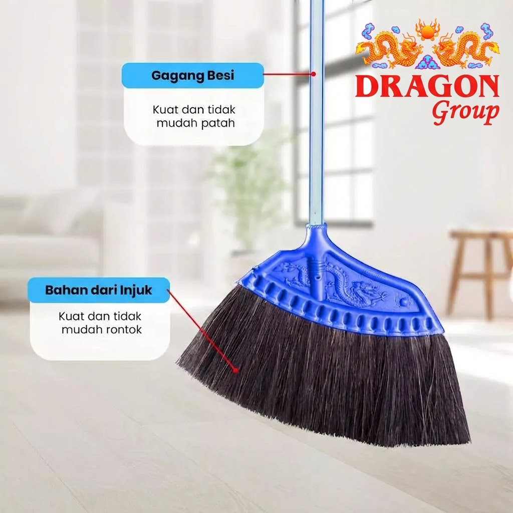 Dragon Sapu Ijuk Besar Sapu Lantai Rumah Sapu Kipas Besar Alat Pembersih Lantai SP120