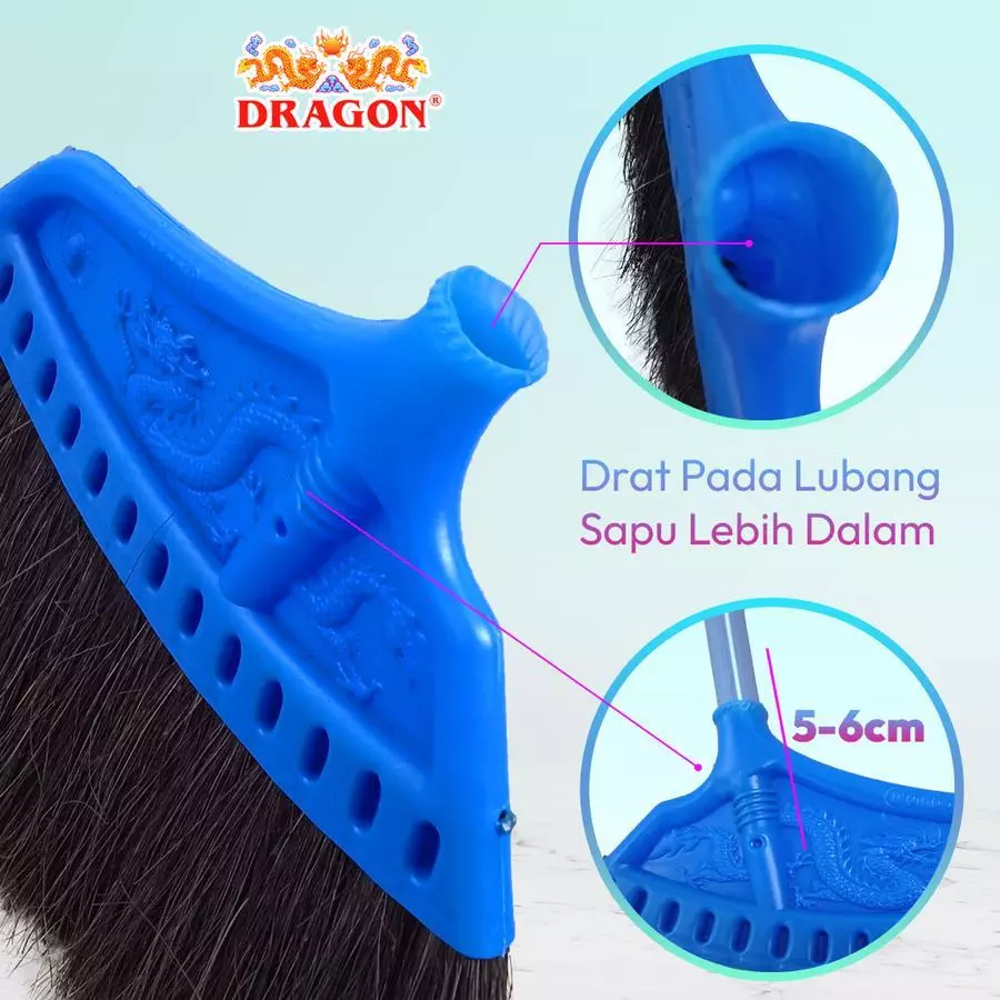 Dragon Sapu Ijuk Besar Sapu Lantai Rumah Sapu Kipas Besar Alat Pembersih Lantai SP120