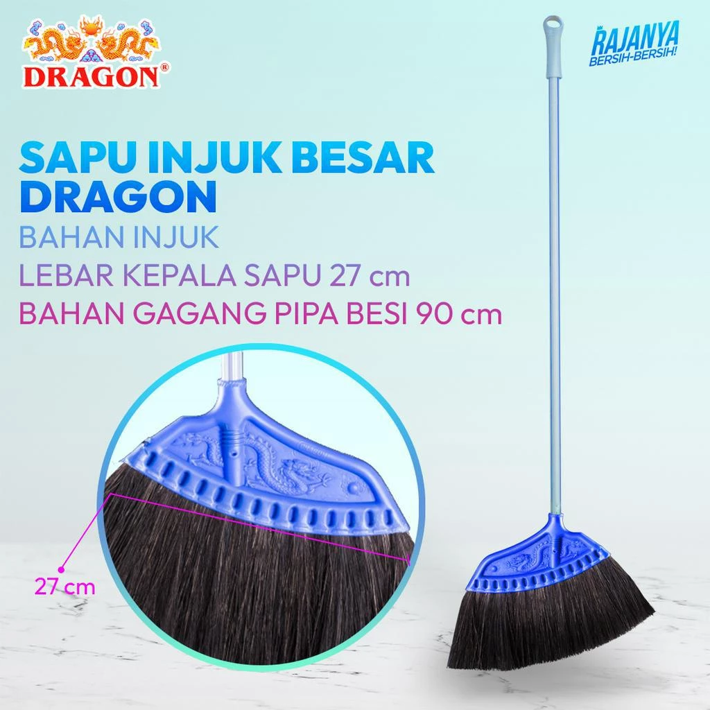 Dragon Sapu Ijuk Besar Sapu Lantai Rumah Sapu Kipas Besar Alat Pembersih Lantai SP120