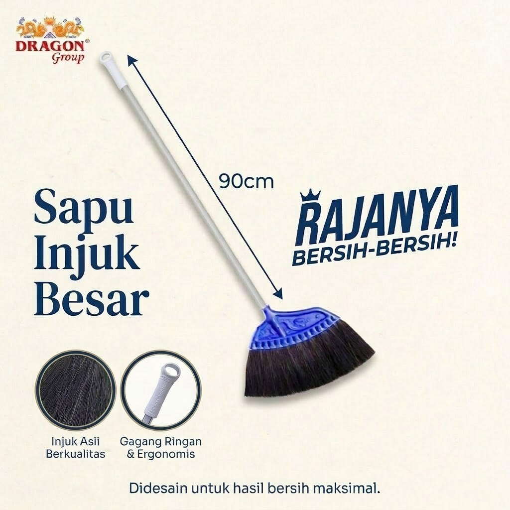 Dragon Sapu Ijuk Besar Sapu Lantai Rumah Sapu Kipas Besar Alat Pembersih Lantai SP120