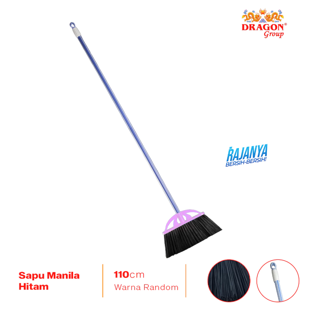 DRAGON Sapu Taiwan Hitam 110Cm Pembersih Lantai Dust Remover Serbaguna SP151 Warna Random