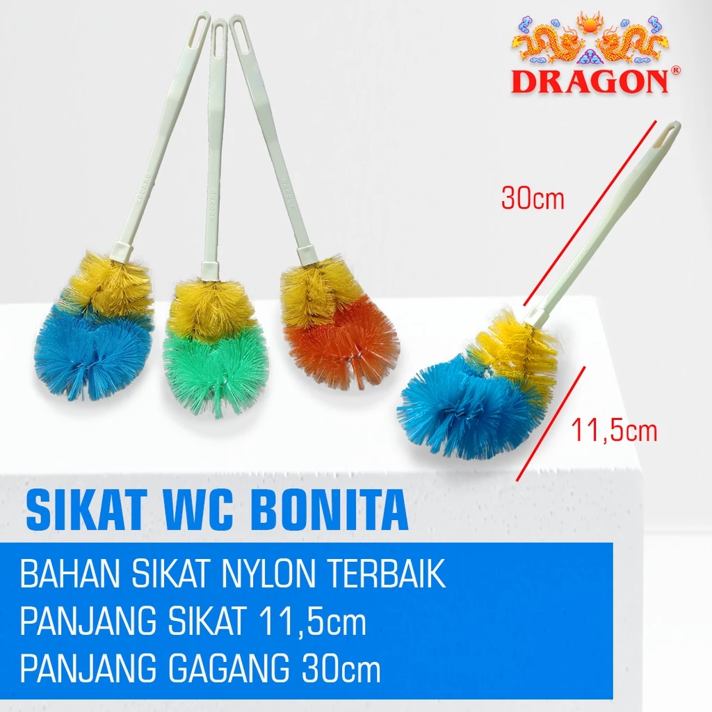 DRAGON Bonita Sikat WC Toilet 30Cm Pembersih Kamar Mandi Cleaning Brush Serbaguna SK351 Warna