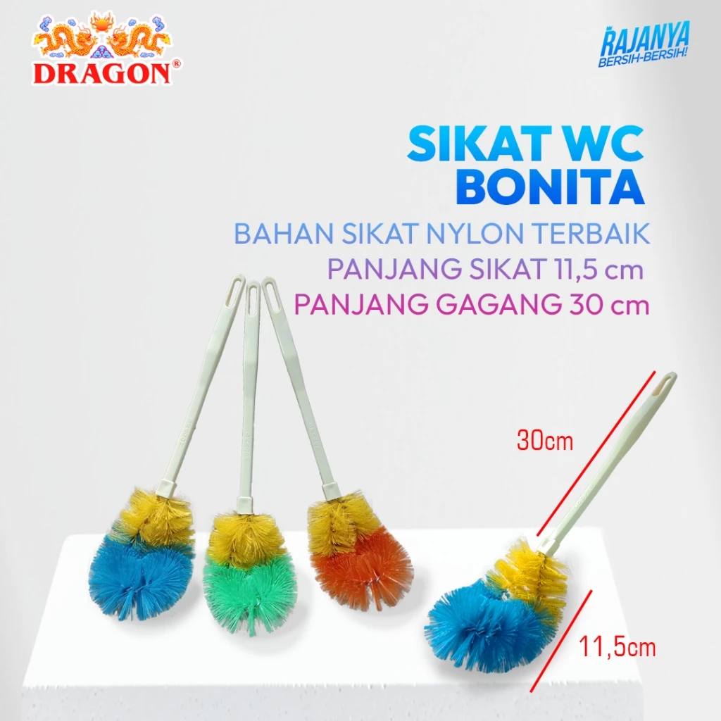 DRAGON Bonita Sikat WC Toilet 30Cm Pembersih Kamar Mandi Cleaning Brush Serbaguna SK351 Warna