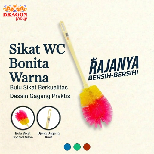 DRAGON Bonita Sikat WC Toilet 30Cm Pembersih Kamar Mandi Cleaning Brush Serbaguna SK351 Warna