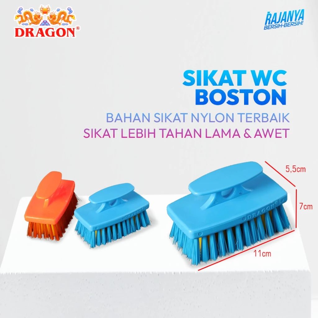DRAGON Boston Sikat WC Toilet 11 Cm Pembersih Kamar Mandi Cleaning Brush Serbaguna SK355 Warna