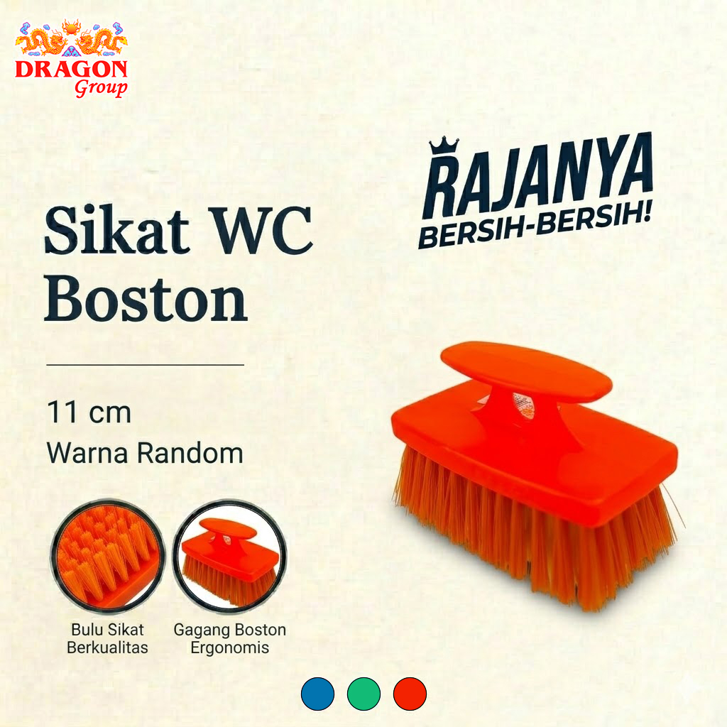 DRAGON Boston Sikat WC Toilet 11 Cm Pembersih Kamar Mandi Cleaning Brush Serbaguna SK355 Warna