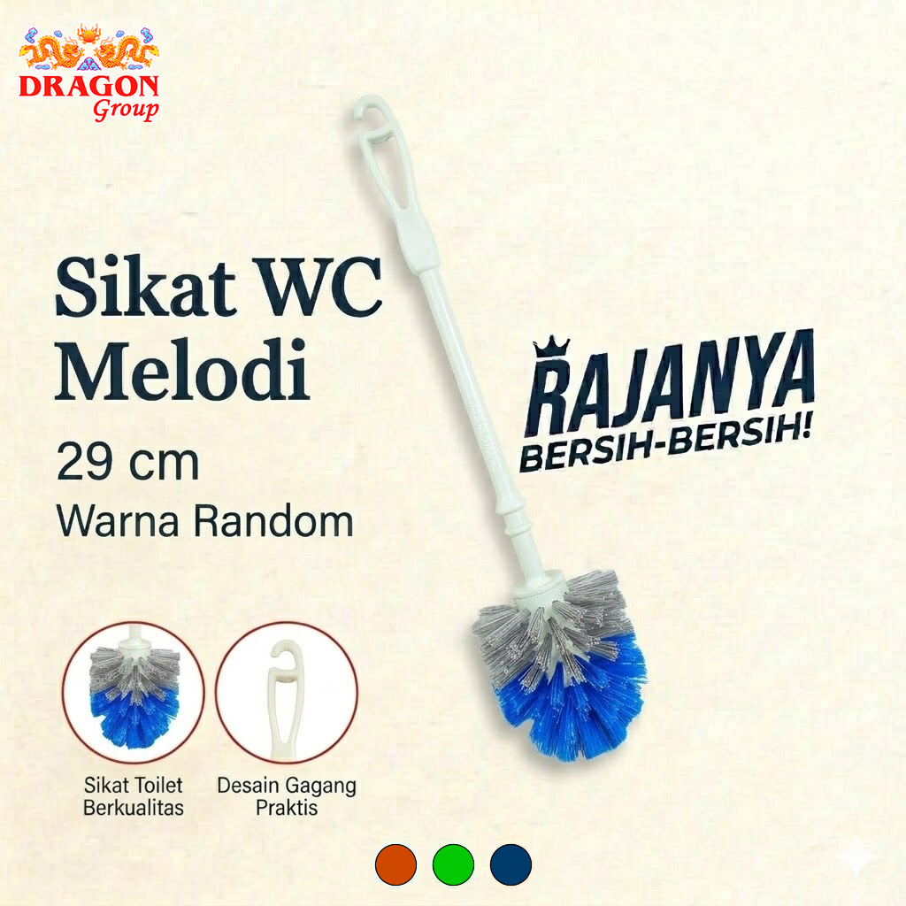DRAGON Melodi Sikat WC 29 Cm Pembersih Toilet Cleaning Brush Serbaguna SK367 Warna
