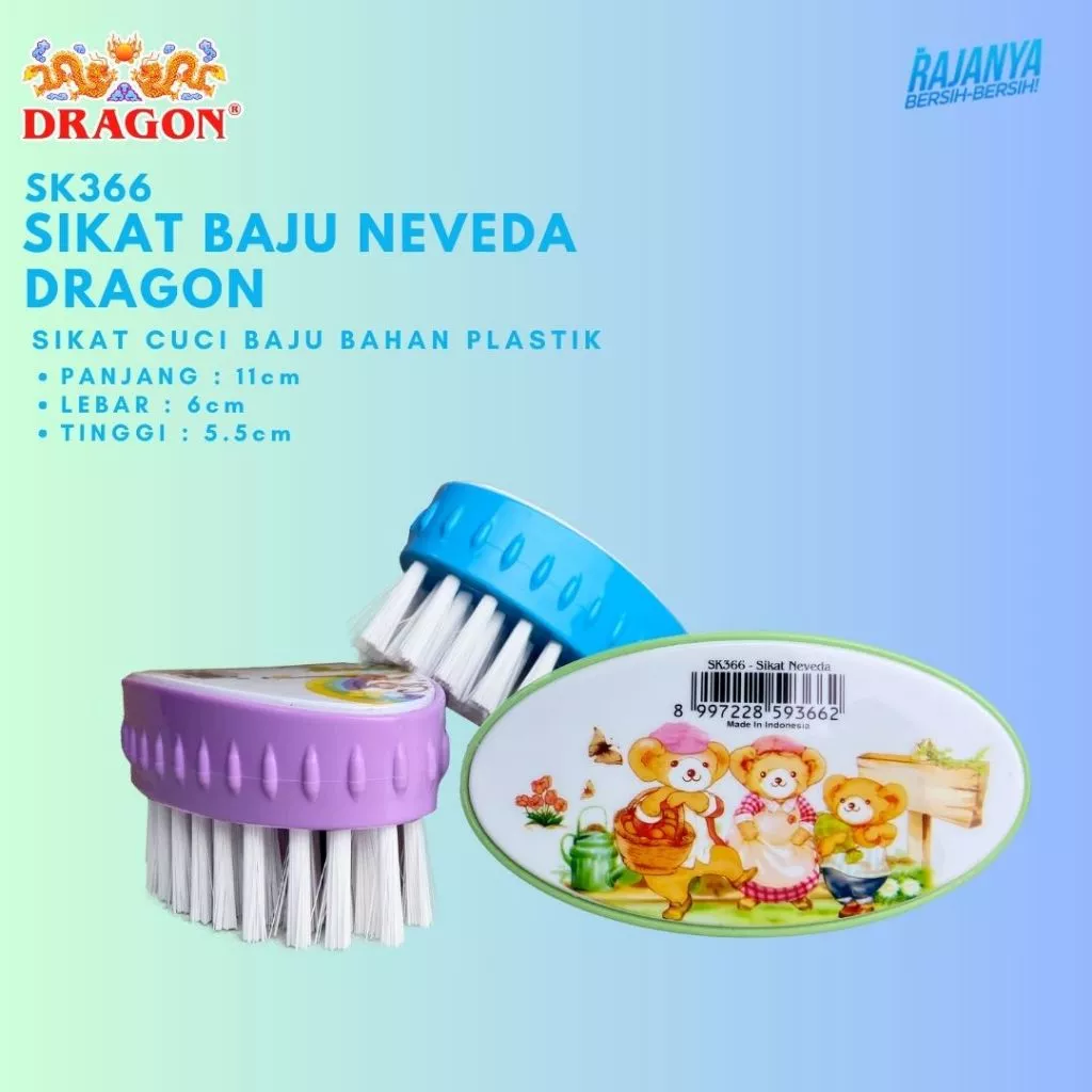 DRAGON Neveda Sikat Pembersih Baju 11 Cm Bulu Lembut Cleaning Brush Serbaguna SK366