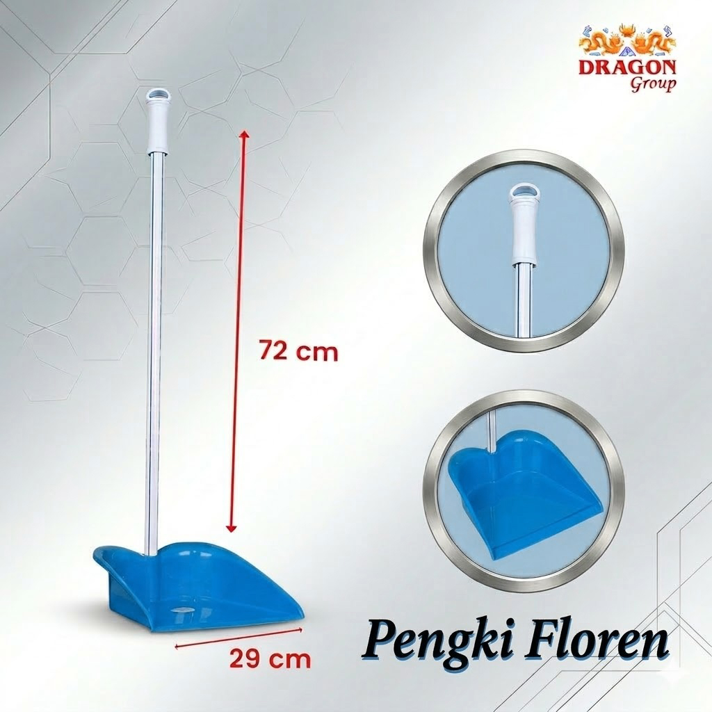 DRAGON Pengki Floren Serokan Sampah 72 Cm Gagang Panjang Dustpan Serbaguna PP832