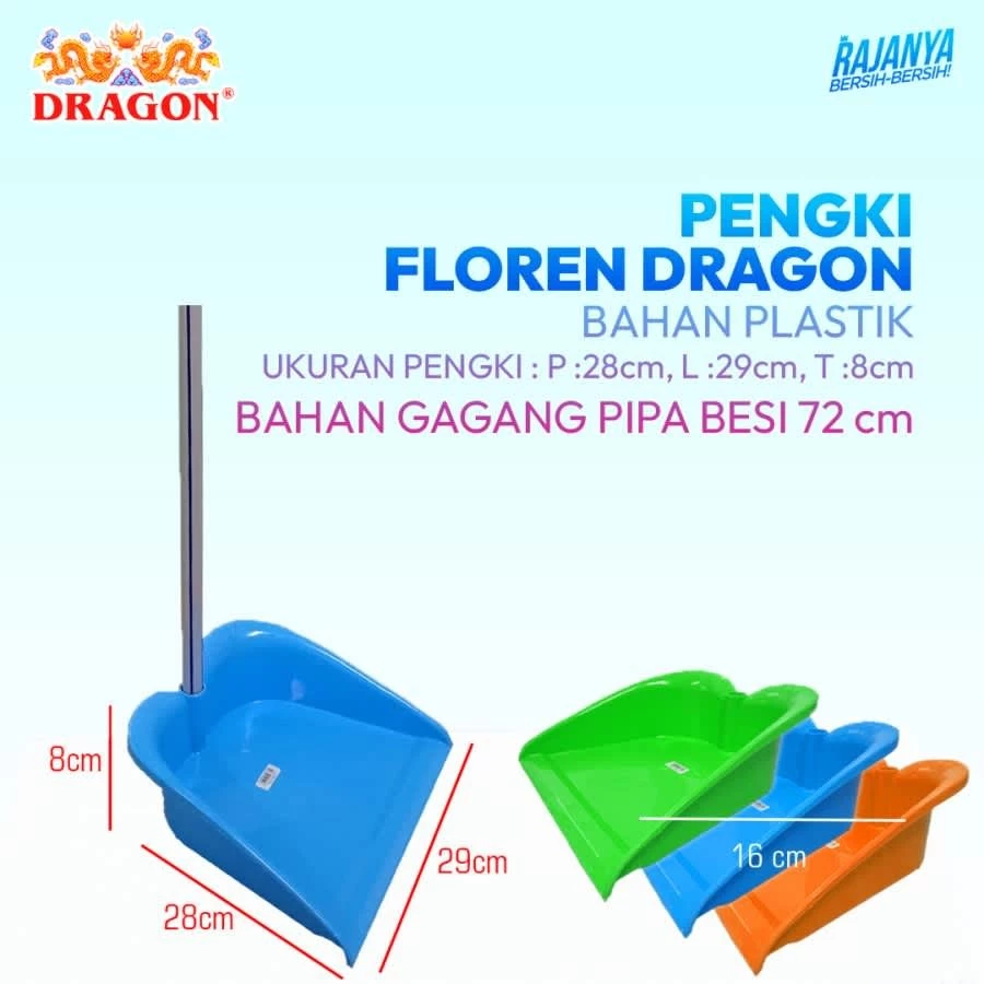 DRAGON Pengki Floren Serokan Sampah 72 Cm Gagang Panjang Dustpan Serbaguna PP832