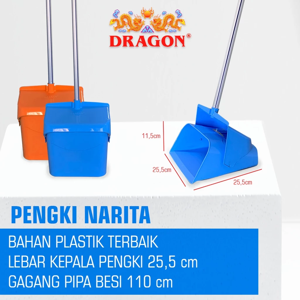 DRAGON Pengki Narita Serokan Sampah 72 Cm Sistem Tutup Dustpan Serbaguna PP833