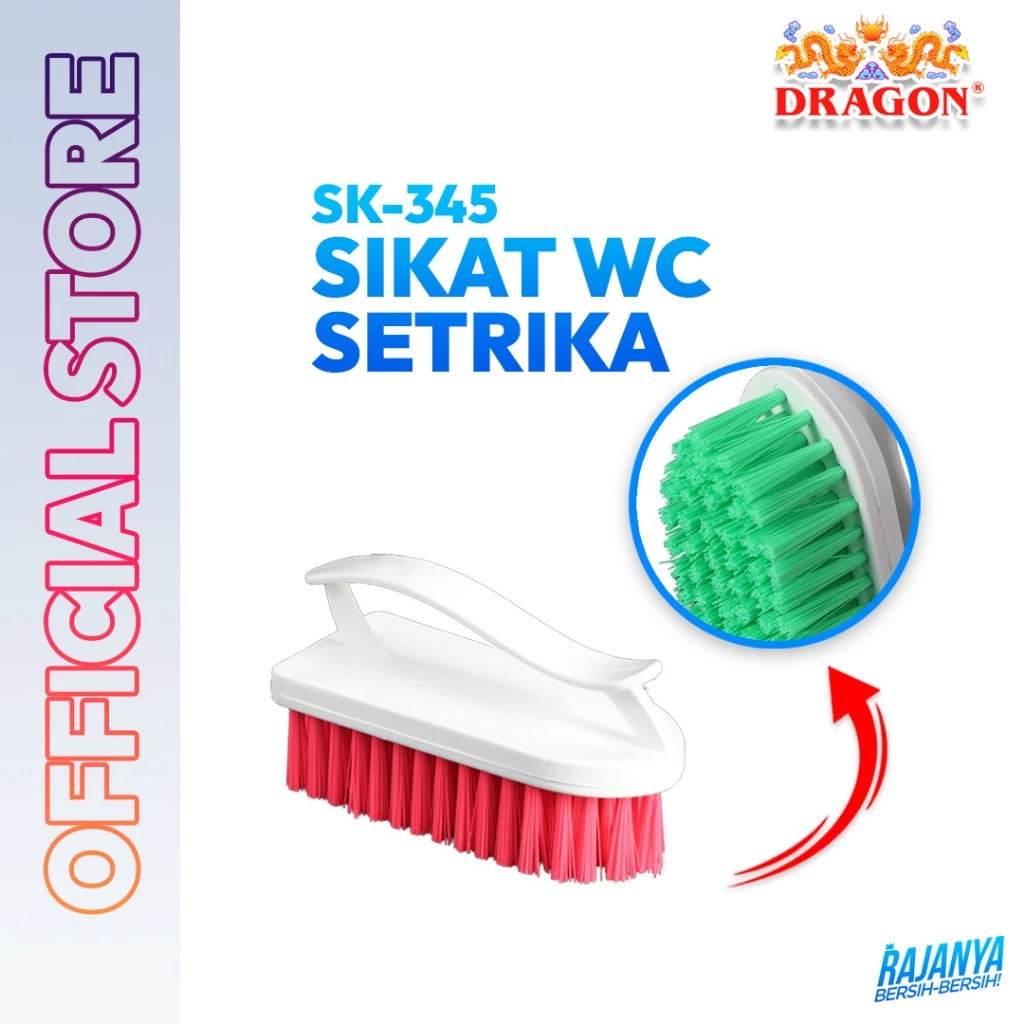 DRAGON Setrika Sikat WC Toilet 13 Cm Pembersih Kamar Mandi Cleaning Brush Serbaguna SK345 Warna