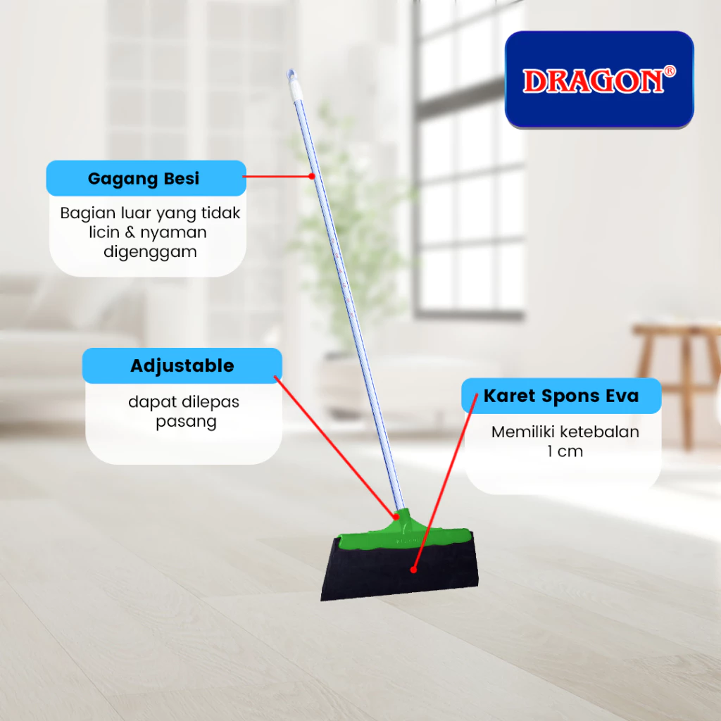 DRAGON Wefer Air Plastik 110 Cm Serokan Pembersih Air Floor Cleaner Serbaguna WA077