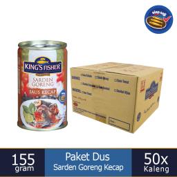 Paket 1 dus 50 pc Kings Fisher Sarden goreng saus kecap Kaleng 155g